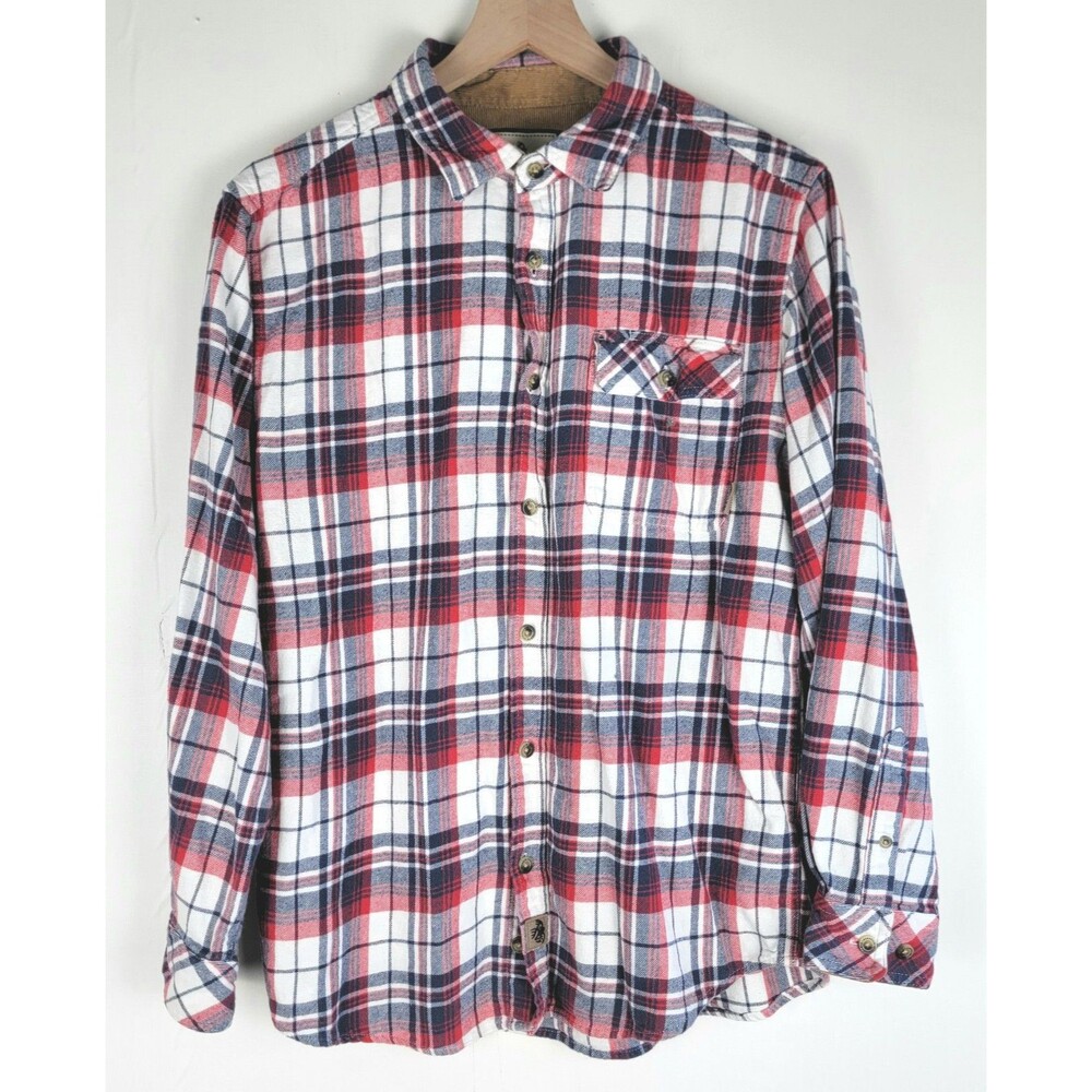 Legendary Whitetails Buck Camp Flannel Shirt Mens M Long Sleeve Plaid Button Up